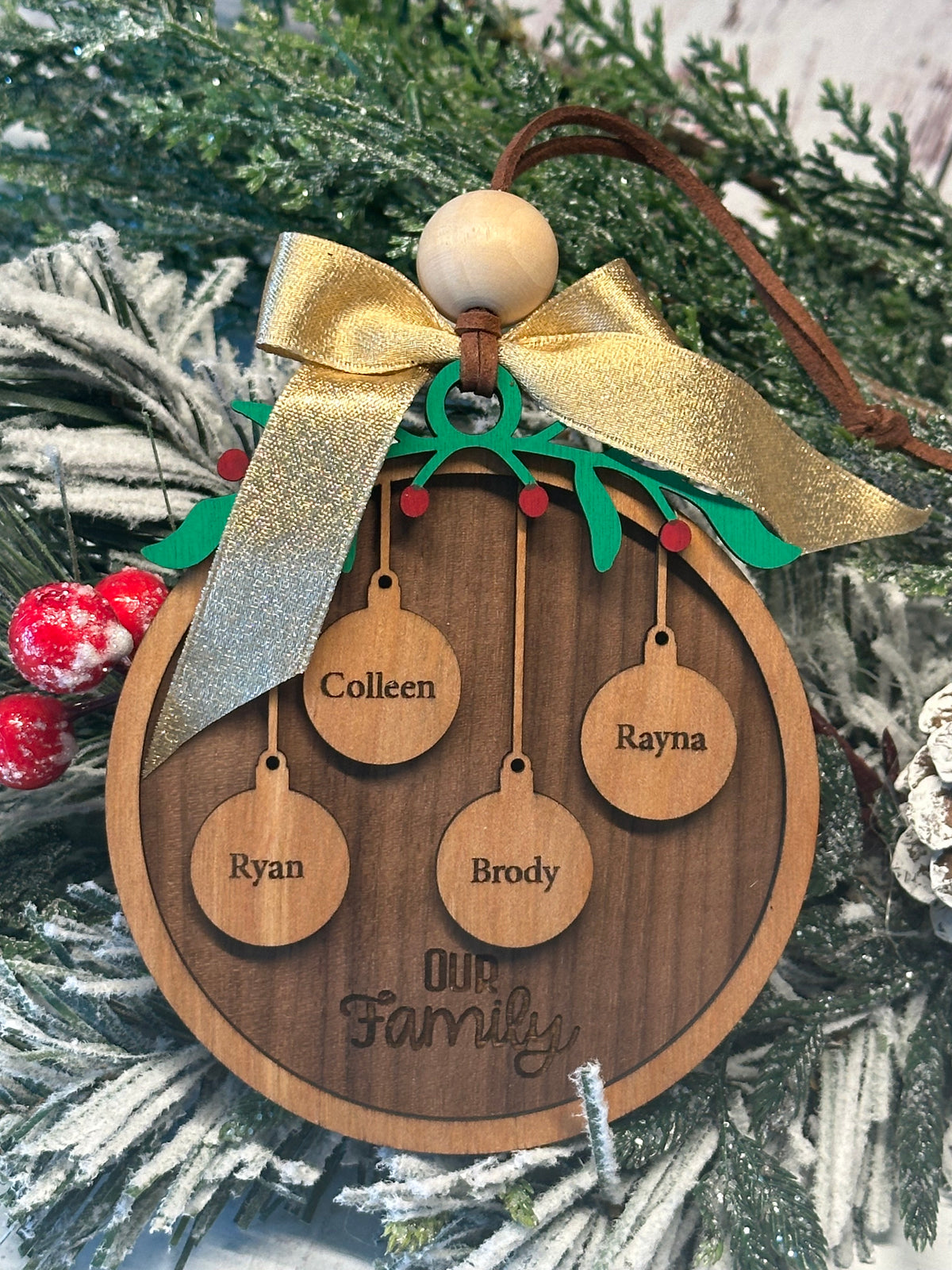 Hanging Bulbs Family Ornament