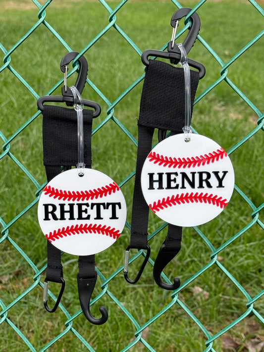 Baseball Gear Hanger with Tag