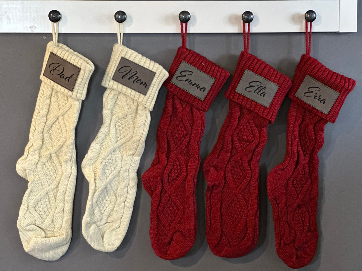 Personalized Stocking with Leather Patch