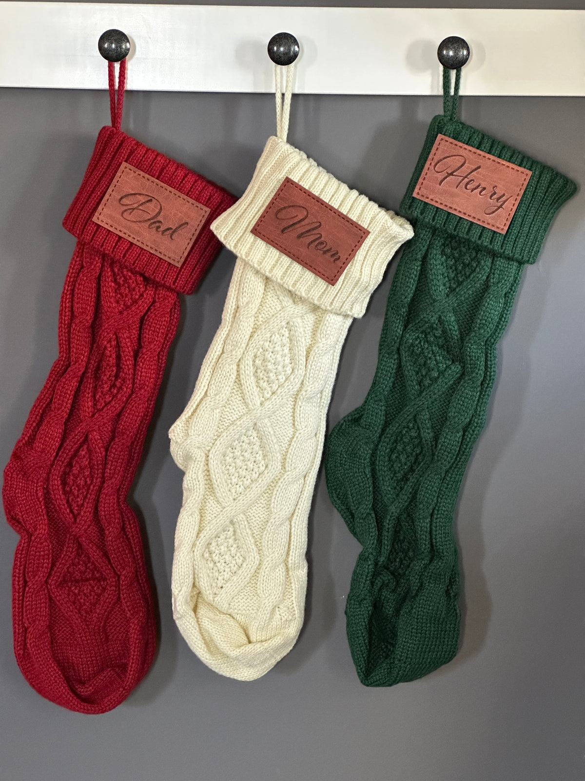 Personalized Stocking with Leather Patch