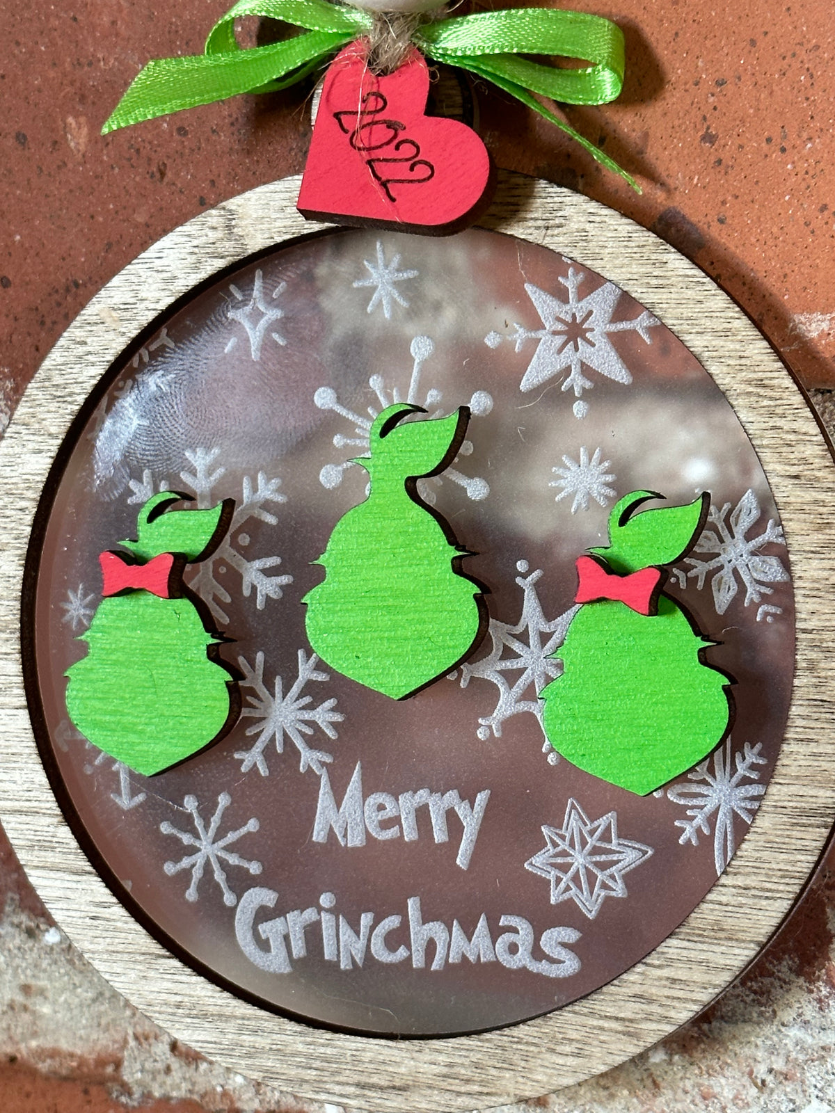 Grumpy Green Family Ornament