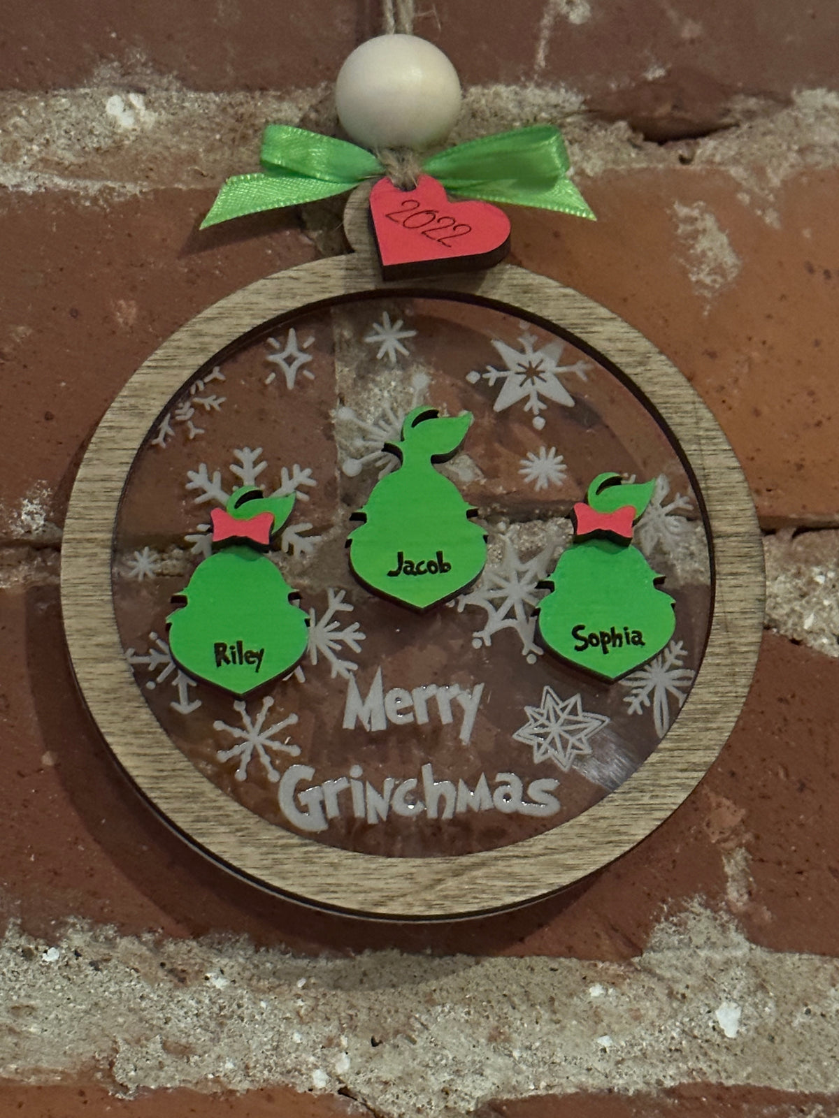 Grumpy Green Family Ornament