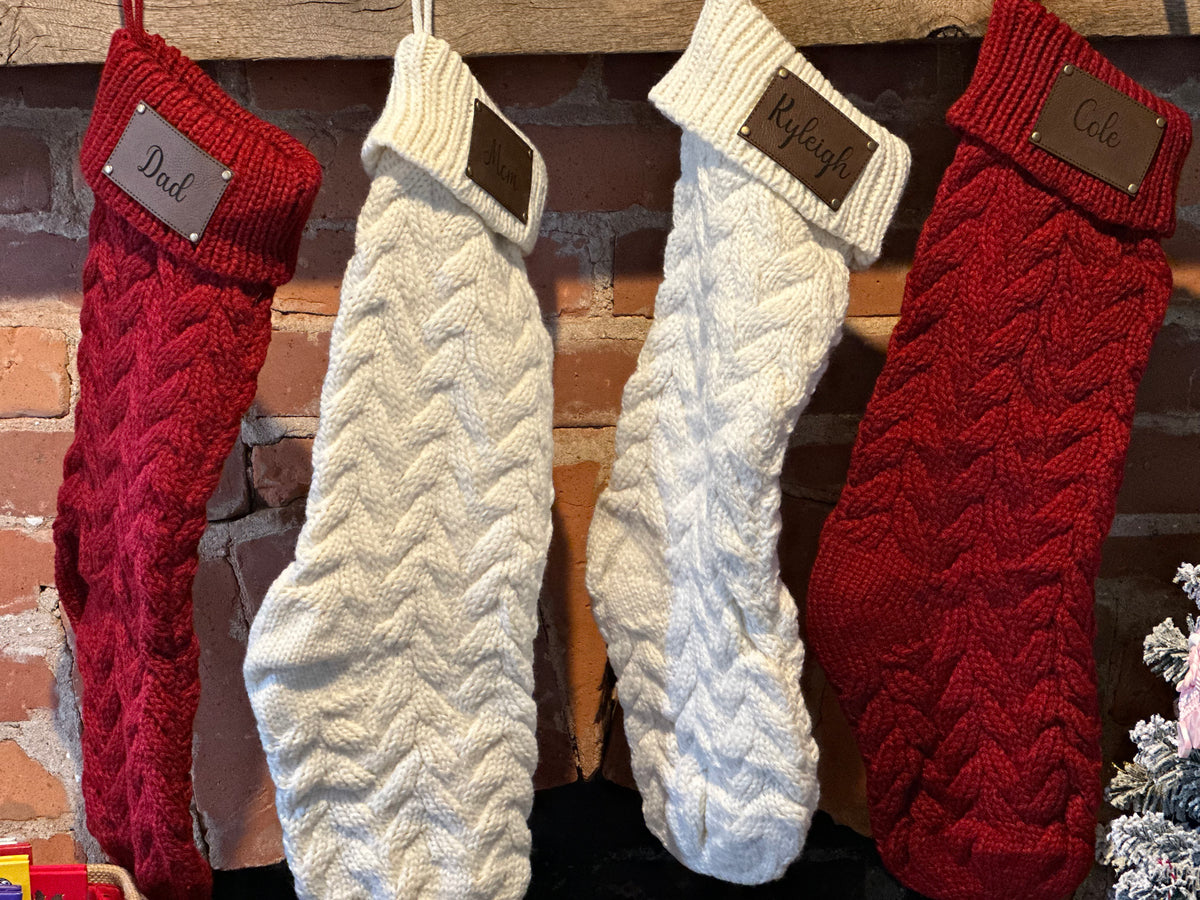 Personalized Stocking with Leather Patch