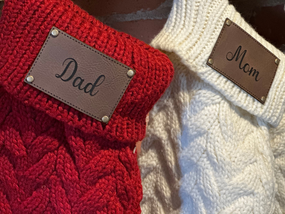 Personalized Stocking with Leather Patch