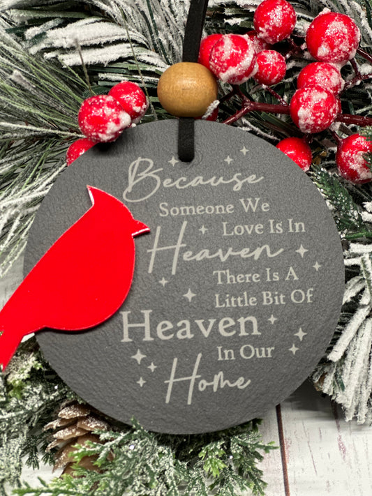 Slate Cardinal Memorial Ornament