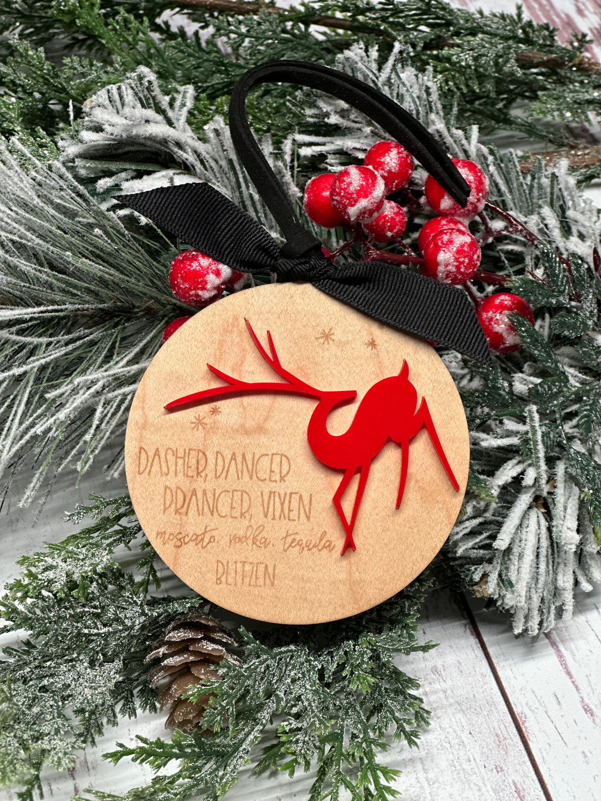 Wine Reindeer Ornament