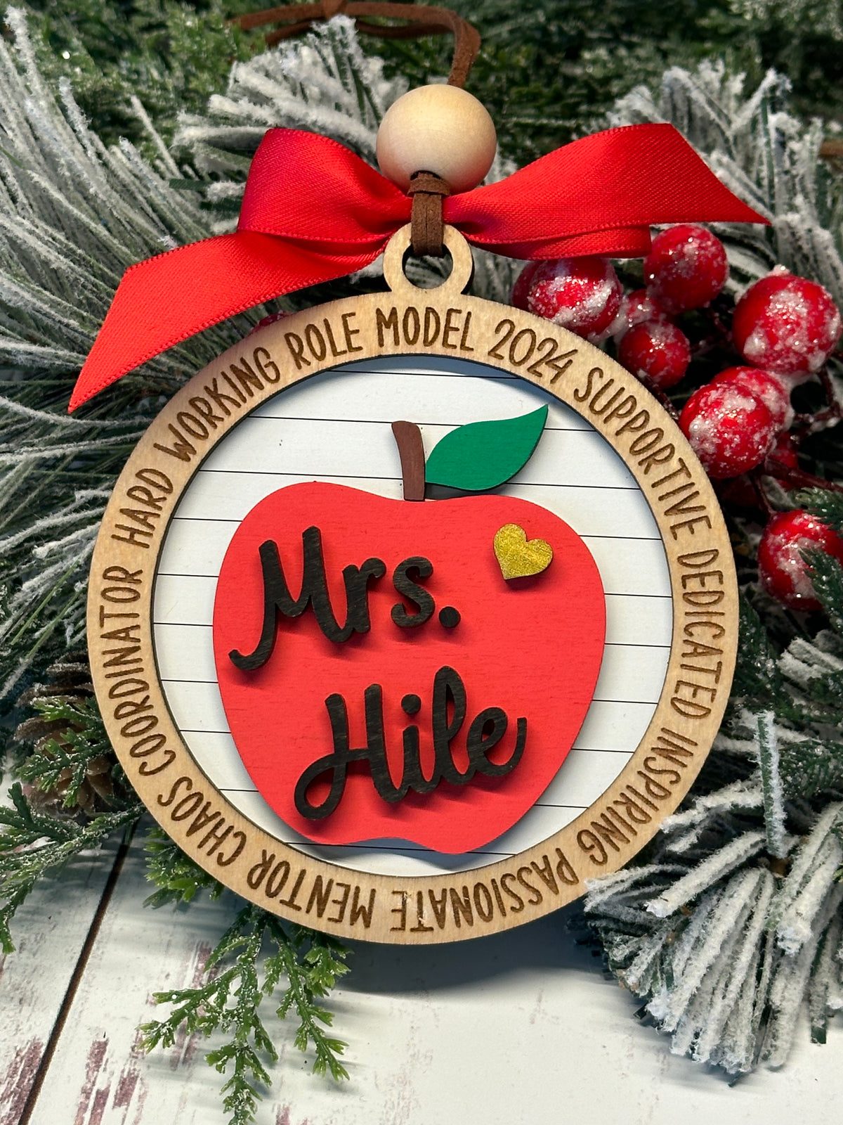 Teacher Apple Ornament