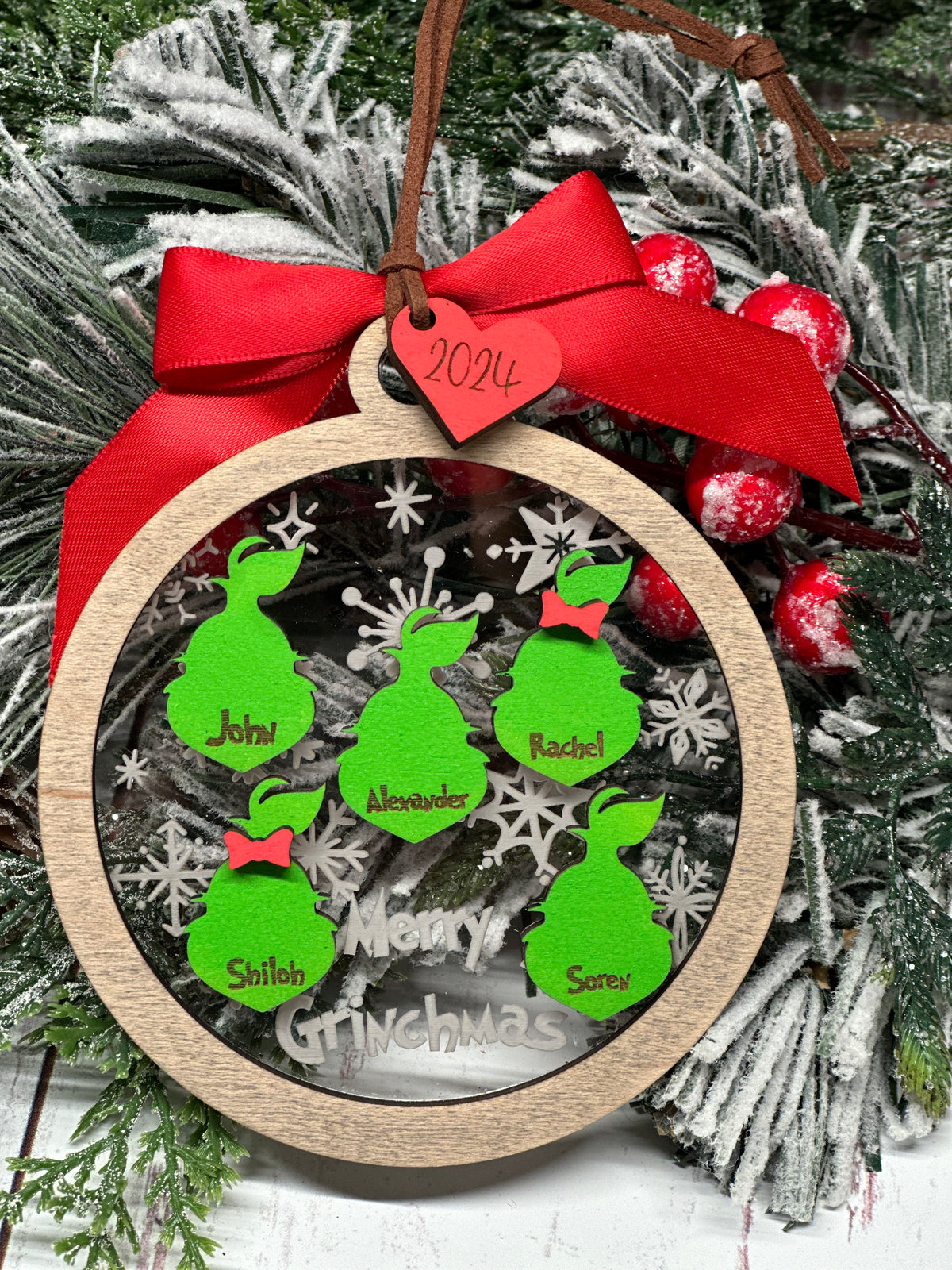 Grumpy Green Family Ornament