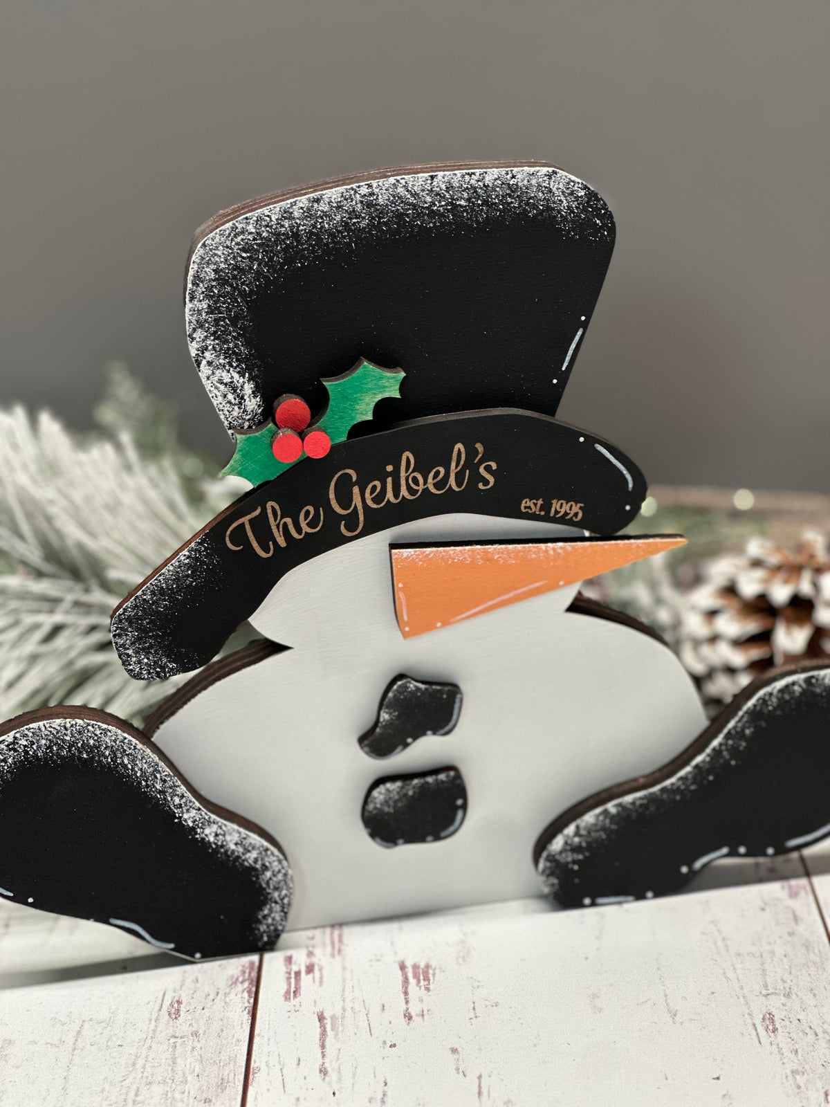 Personalized Snowman Shelf Sitter