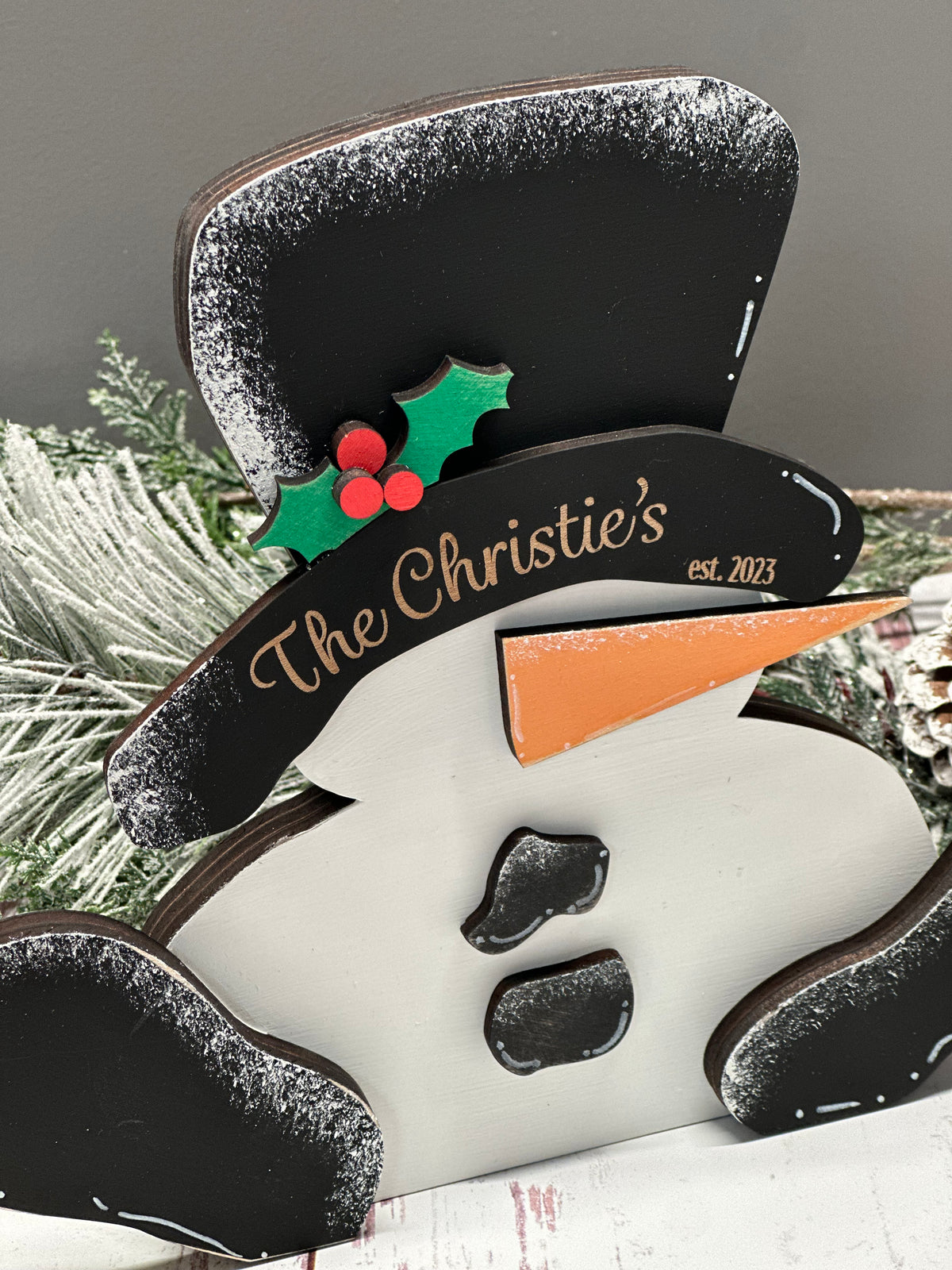 Personalized Snowman Shelf Sitter