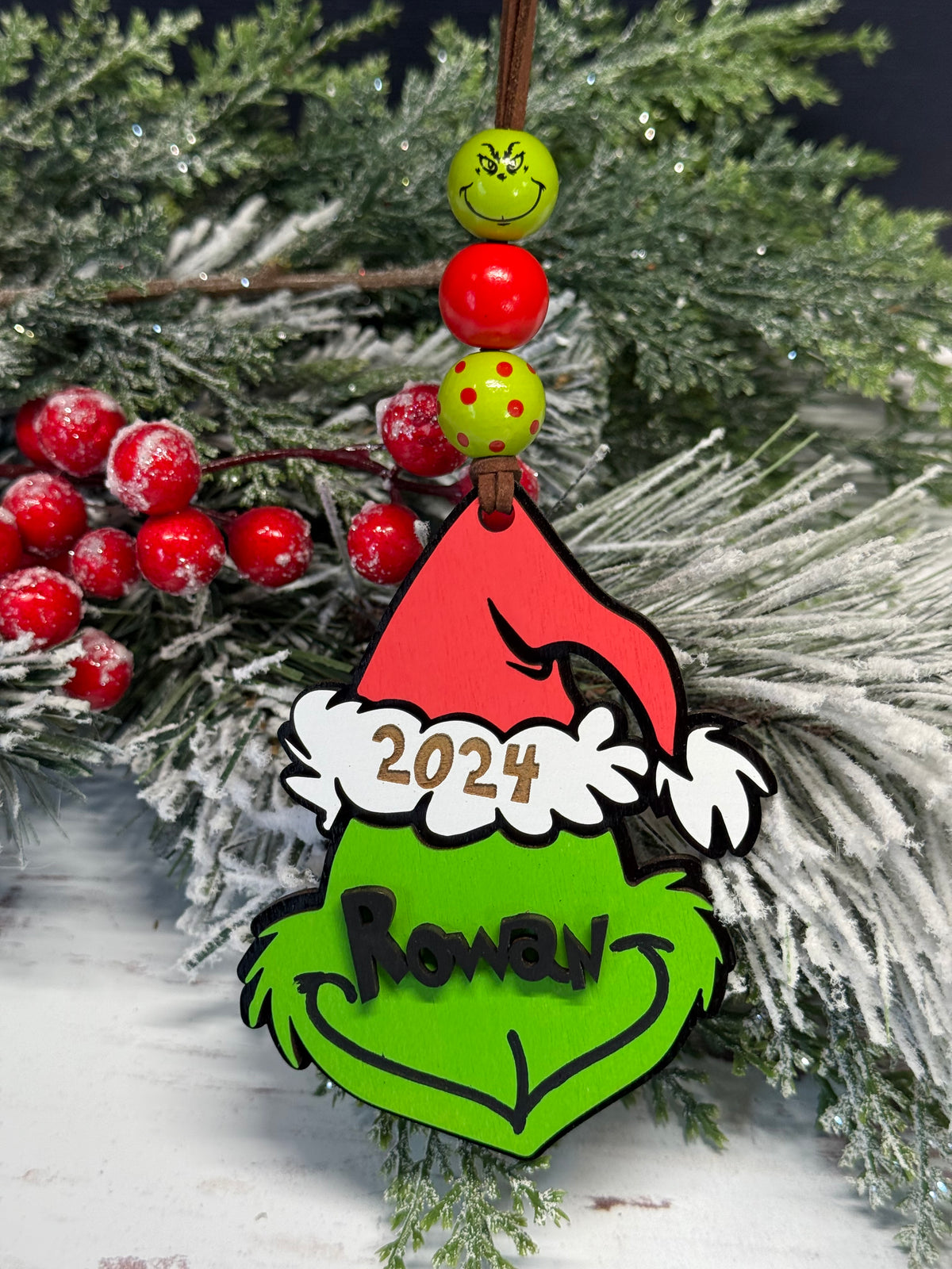 Grumpy Green Guy Name Ornament