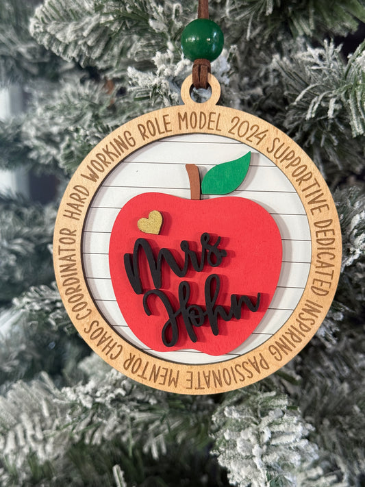 Teacher Apple Ornament