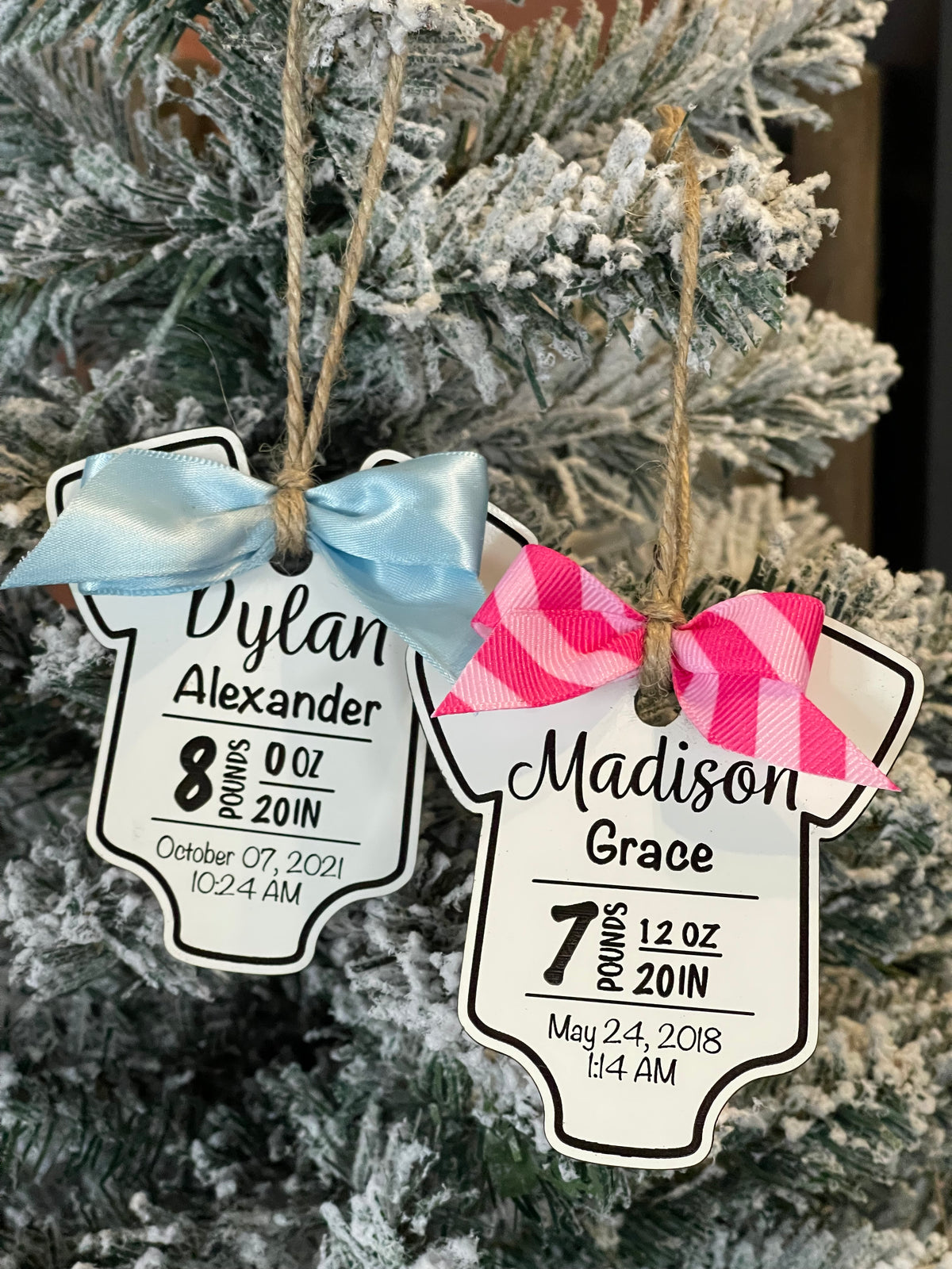 Onesie Baby Stats Ornament