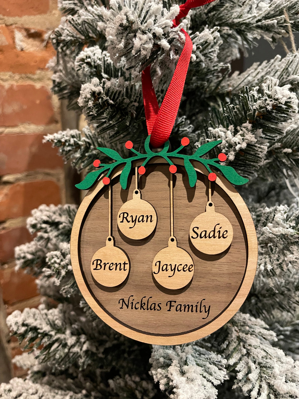 Hanging Bulbs Family Ornament