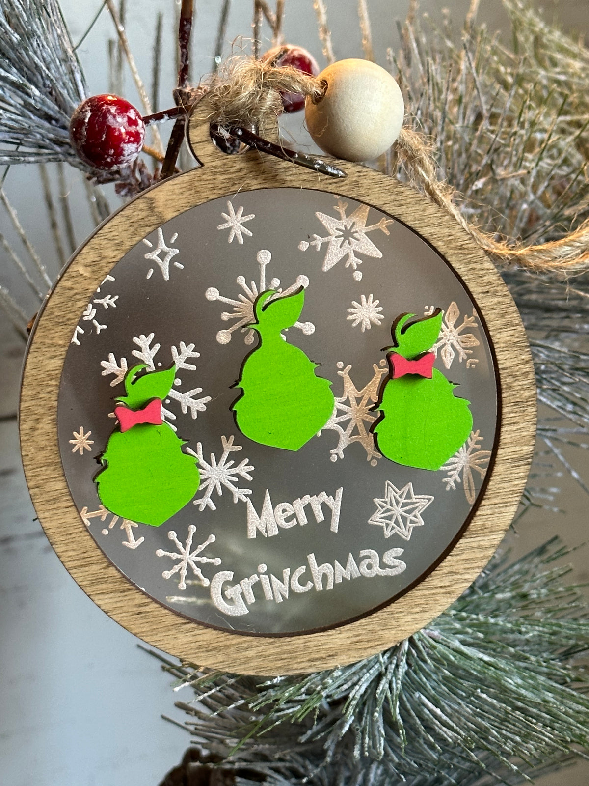 Grumpy Green Family Ornament