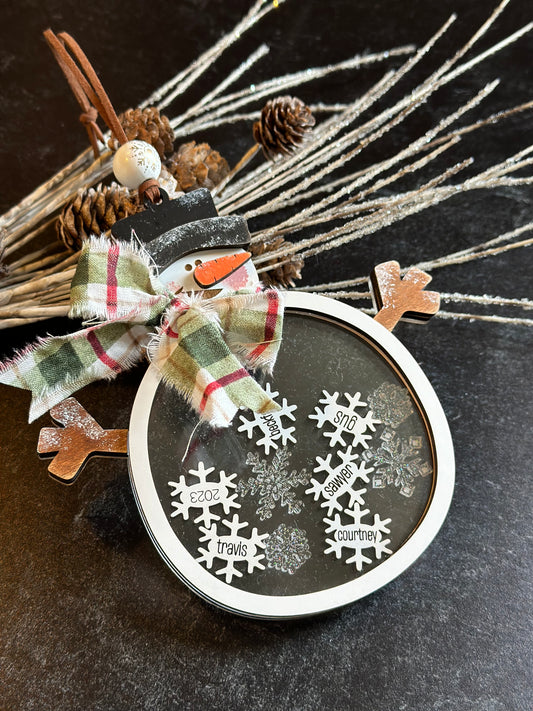 Snowman Family Shaker Ornament