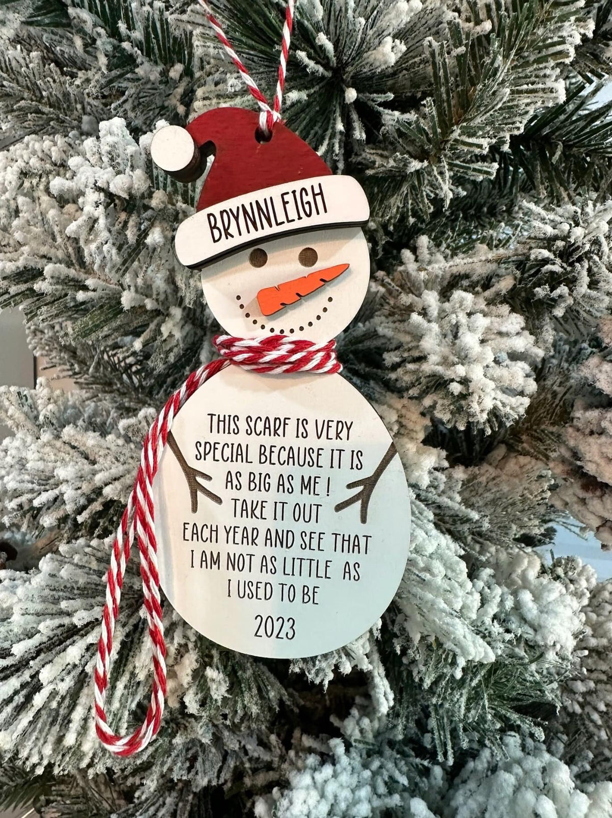 Snowman Growth Scarf Ornament