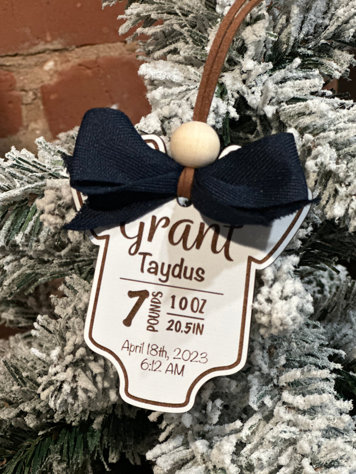 Onesie Baby Stats Ornament