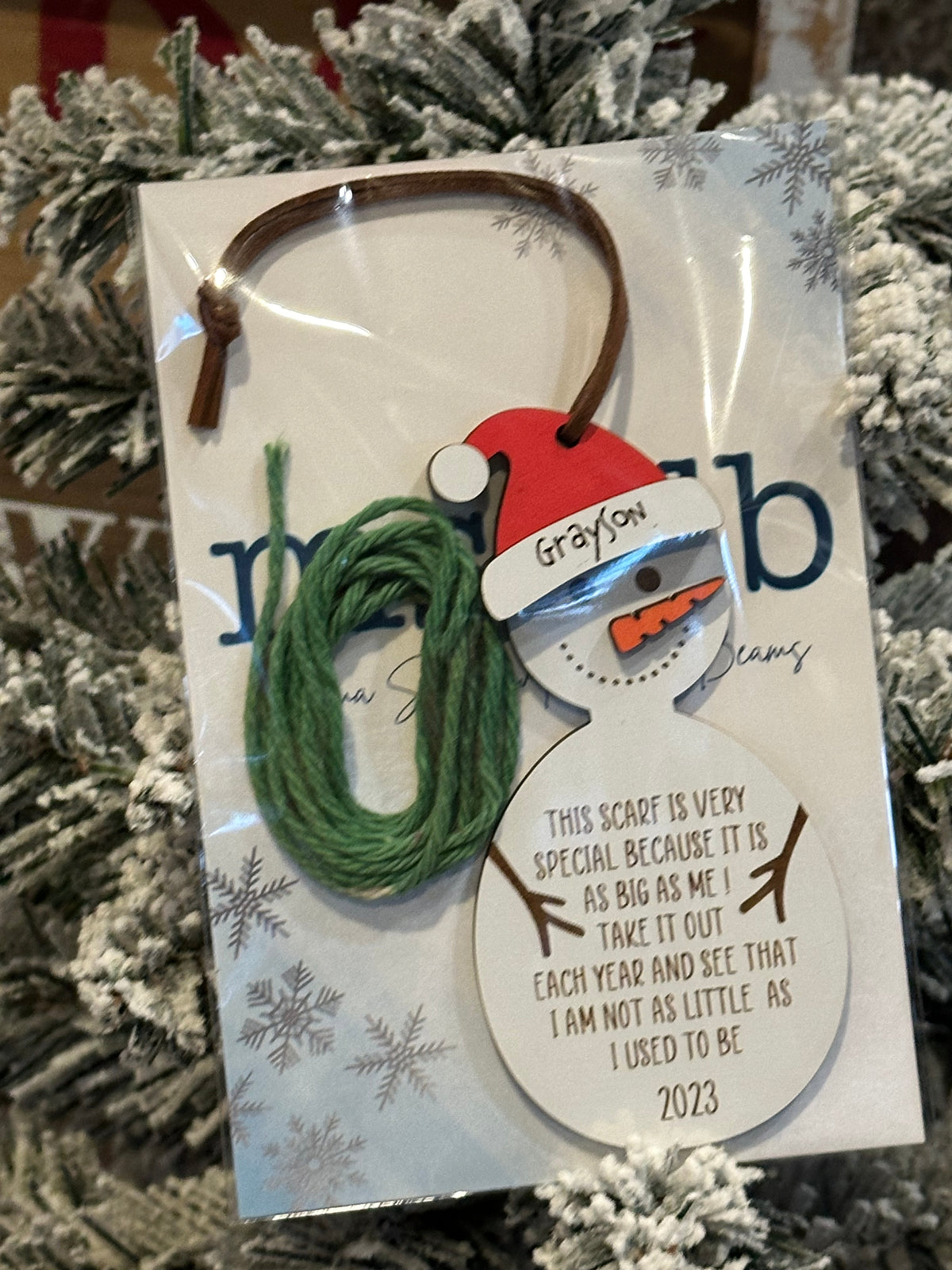 Snowman Growth Scarf Ornament