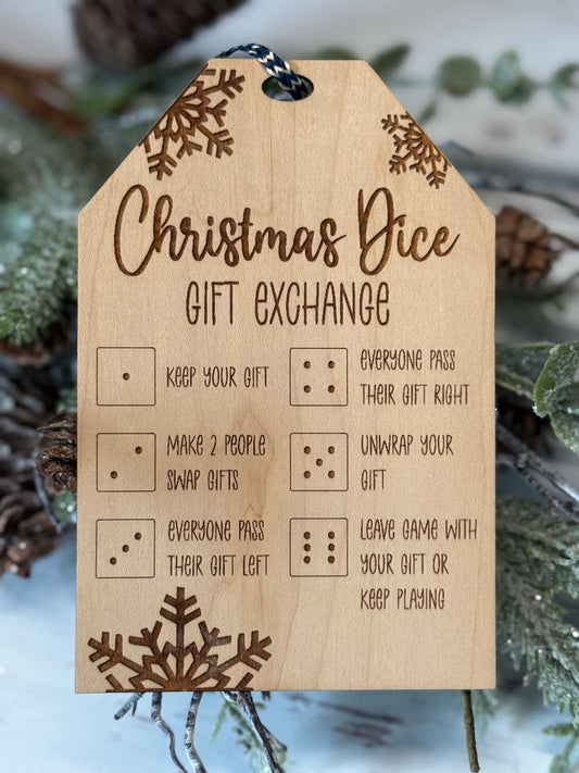 Christmas Dice Gift Exchange Ornament