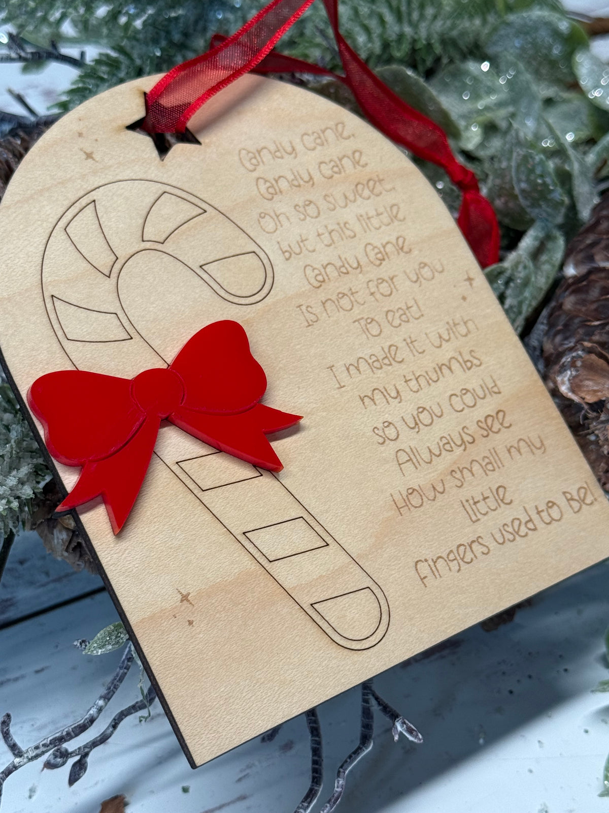 Candy Cane Thumbprint Grow Ornament