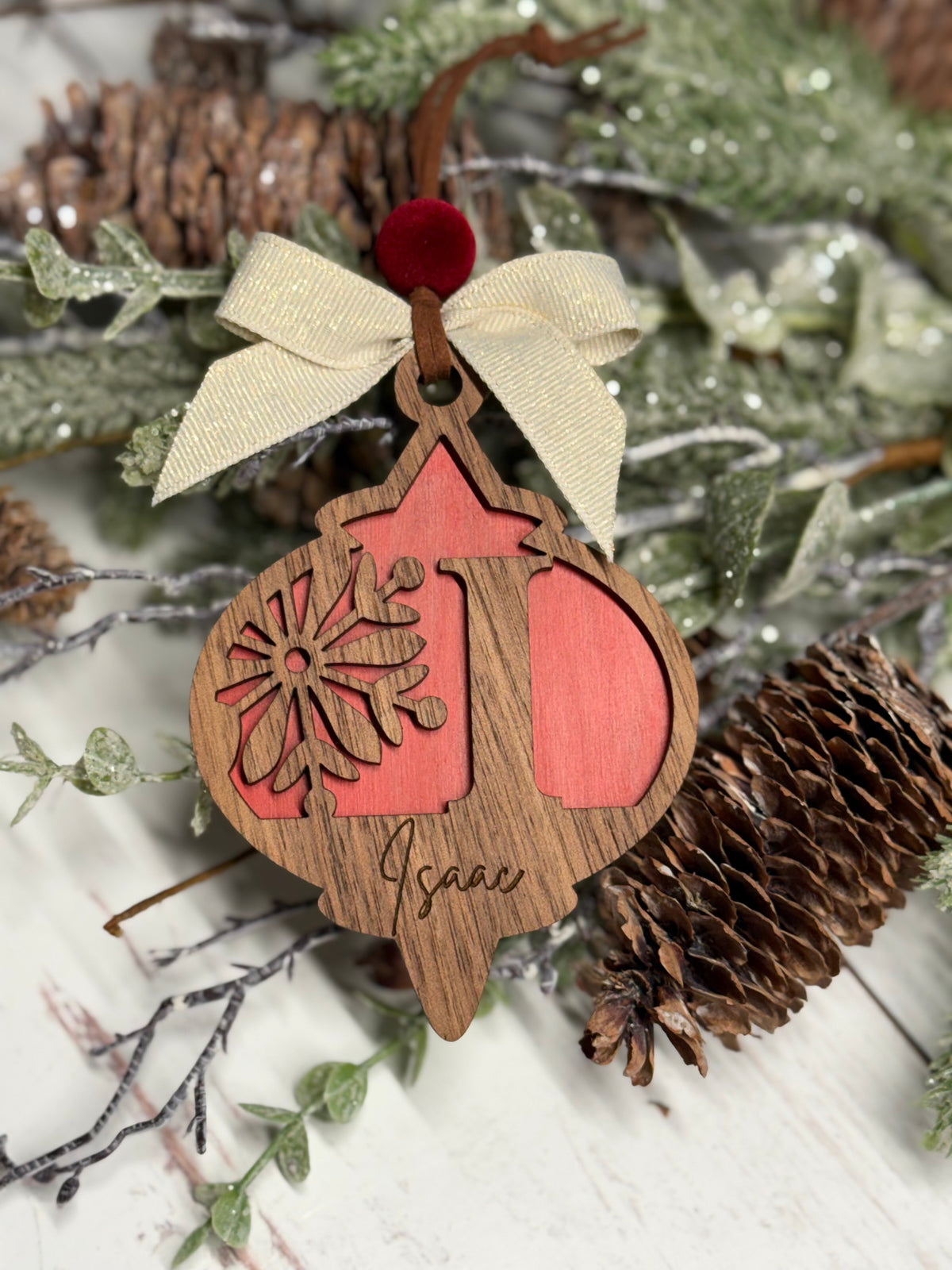 Vintage Bulb Initial Ornament