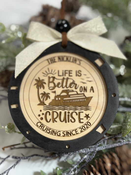 Life Is Better on a Cruise Porthole Ornament